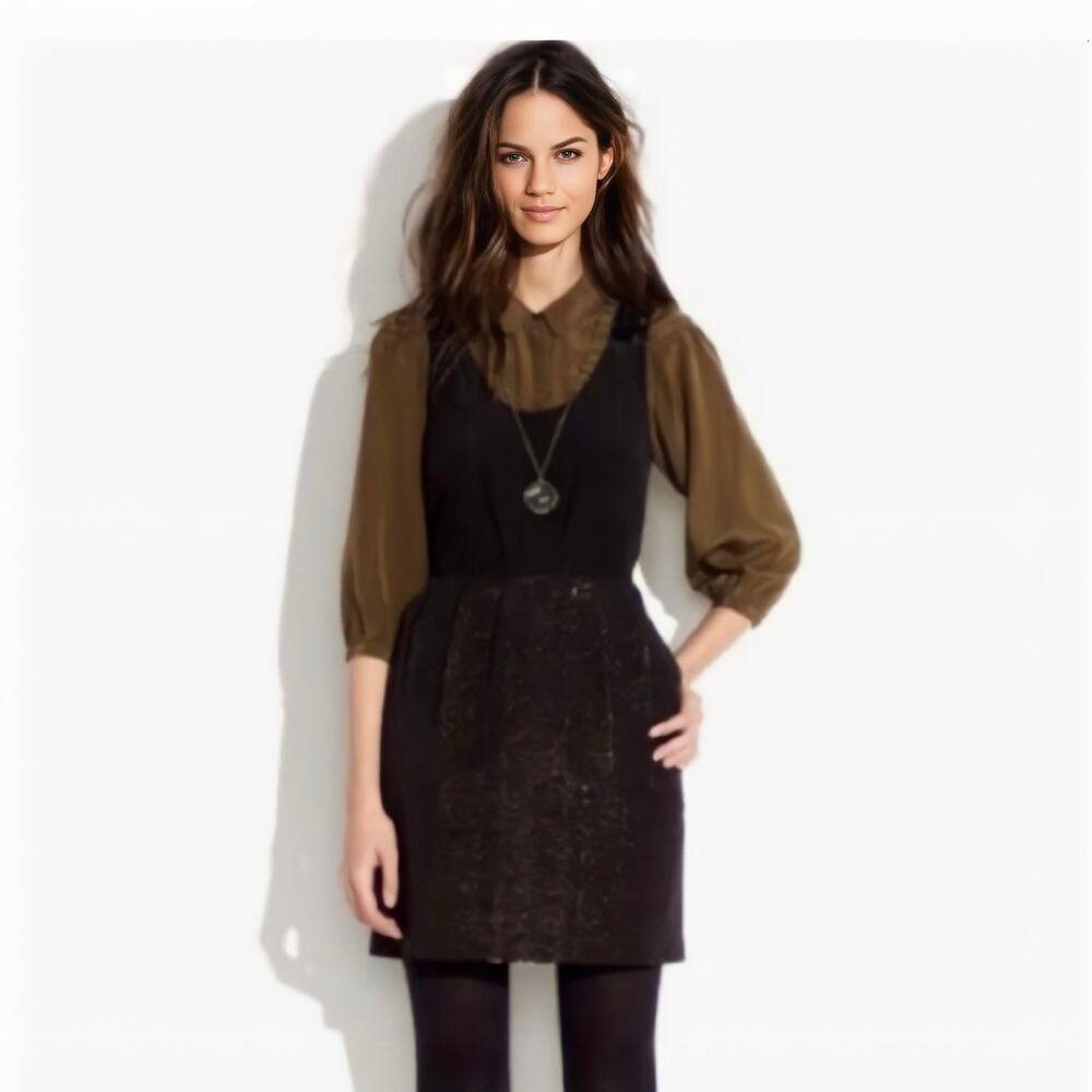 BROADWAY & BROOME Silk Black Gold Sparkle Sleeveless Fit & Flare Mini Dress 2